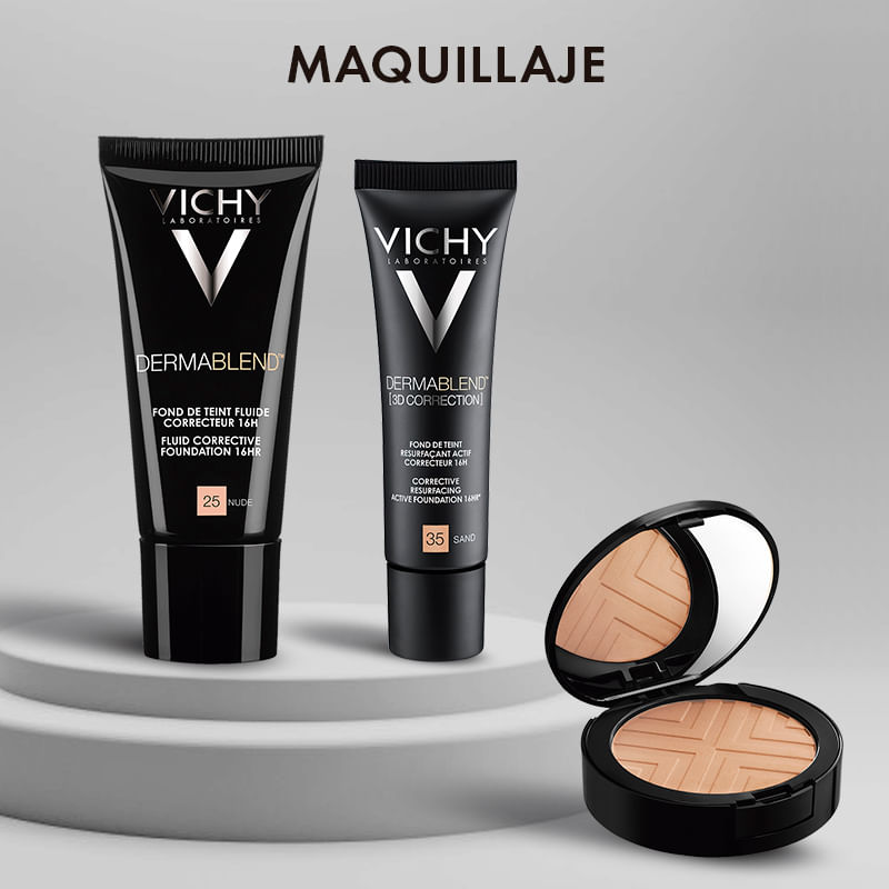 Maquillaje – base, corrector, polvo covermatte vichy